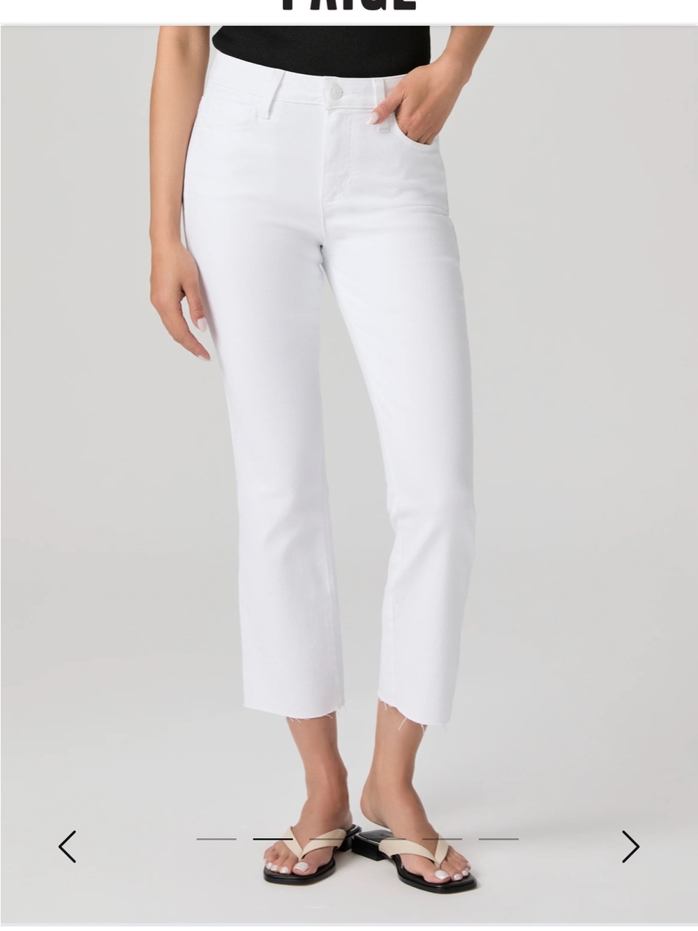 Paige Petite Cindy Crop White Jeans Sz 29 - Picture 2 of 13